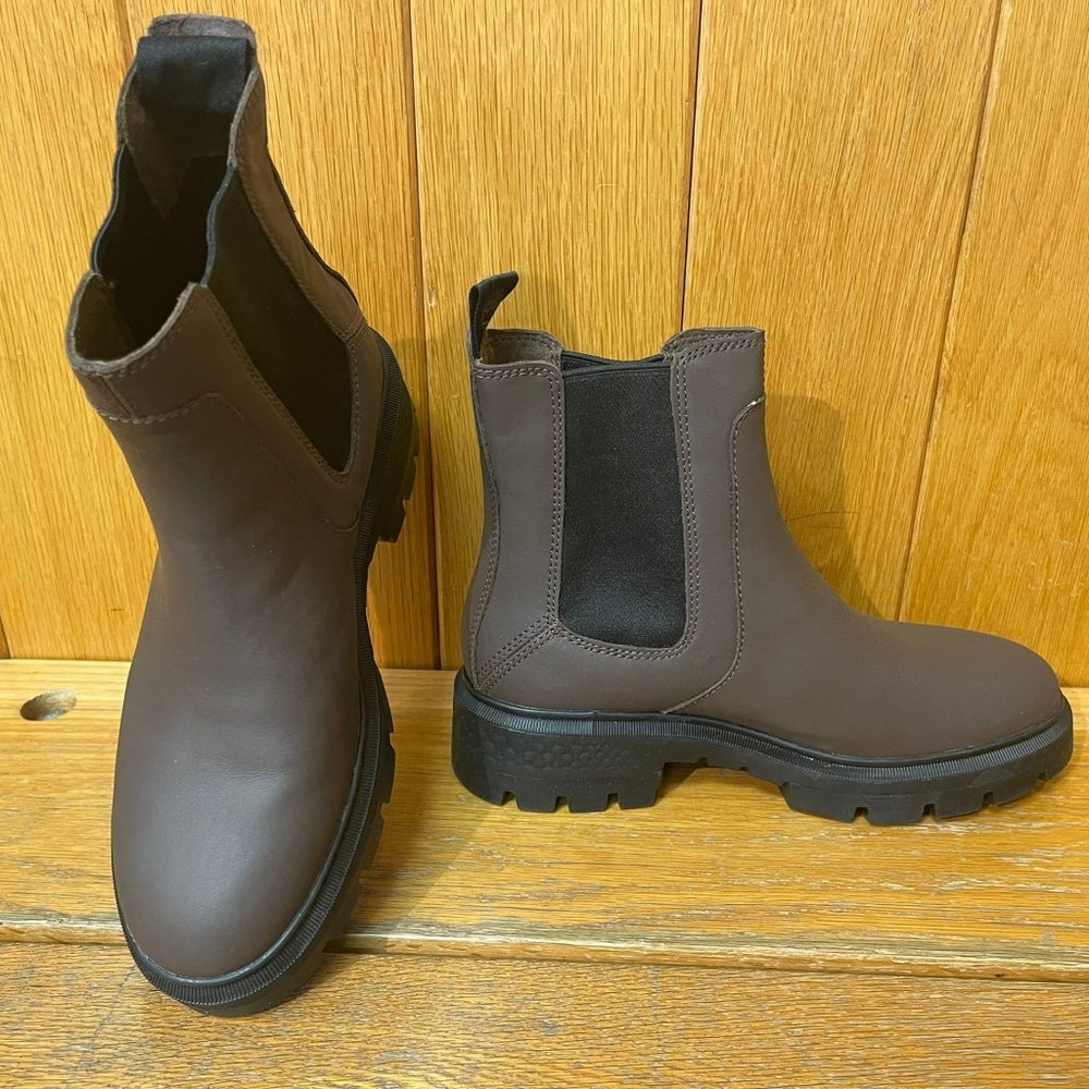 TIMBERLAND WOMEN'S CORTINA VALLEY CHELSEA BOOTS DARK BROWN FULL-GRAIN A5T92